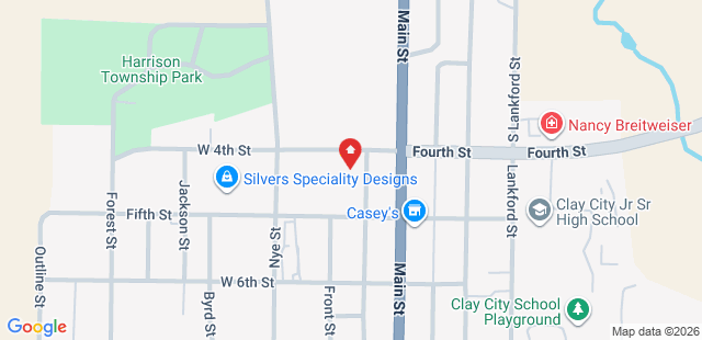 Map of 110+W.+5th+Street+Clay+City%2C+IN+47841